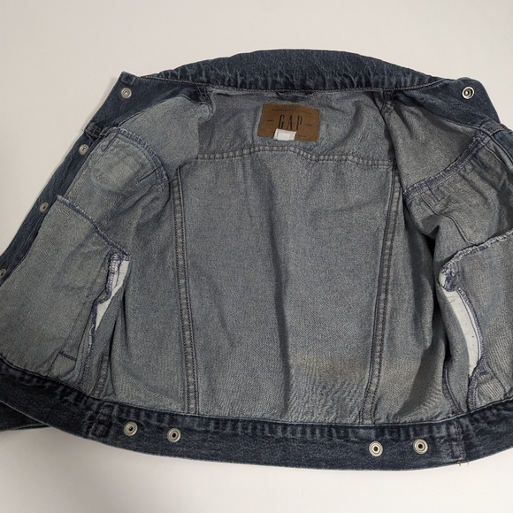 Vintage 2000 Gap Denim Trucker Style Jean Jacket Kids Boys or Girls Size Small - Picture 7 of 10